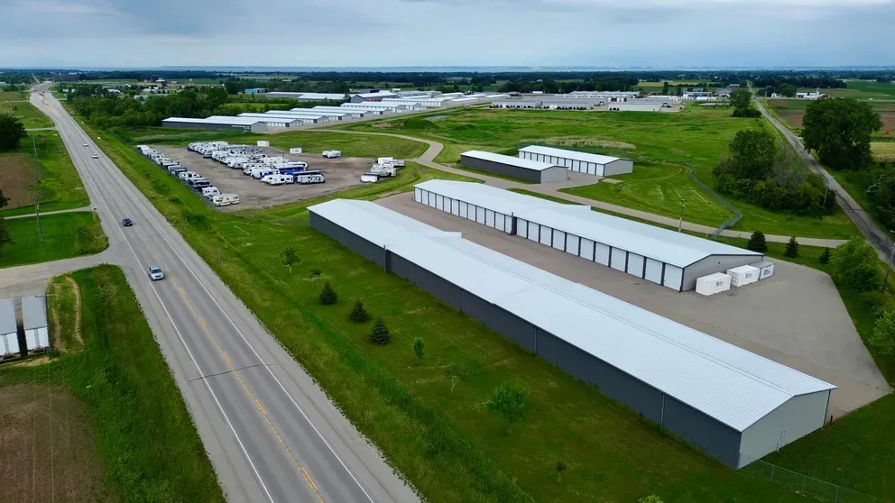 Row of storage units